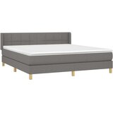  Box spring postelja z vzmetnico temno siva 160x200 cm blago, (20791477) | Shoptok.si