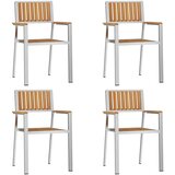  Vrtna stolica 4 pcs Smeđa 56 x 54,5 x 87 cm Čvrsto teak drvo | shoptok.hr
