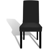  Ravne rastezljive navlake za stolice 6 kom crne | shoptok.hr