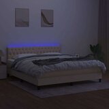 vidaXL Krevet box spring s madracem LED krem 180x200 cm od tkanine | shoptok.hr