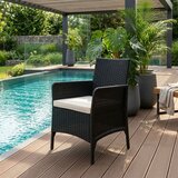 Multi Garden vrtna fotelja s jastukom, stolica za balkon, terasu, vrt, crna | shoptok.hr