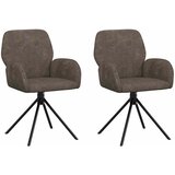 vidaXL Vrtilne jedilne stole 2 pcs Umetno nubuk usnje Temno siva, (5000296803) | Shoptok.si