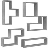 vidaXL Stenska polica betonsko siva 96x12x64 cm inženirski les | Shoptok.si