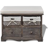 vidaXL Klop s prostorom za shranjevanje rjava 62x33x42 cm pavlovnija, (20955170) | Shoptok.si