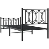  Metalni okvir kreveta uzglavlje i podnožje crni 80x200 cm | shoptok.hr