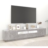 TV ormarić s LED svjetlima siva boja betona 200 x 35 x 40 cm | shoptok.hr