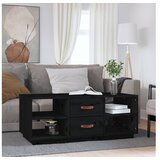  Klubska mizica črna 100x50x41 cm trdna borovina | Shoptok.si