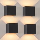 Nettlife LED zunanja stenska svetilka notranja stenska svetilka komplet 4 črno zlata 5W IP65 vrtljiva 3000K, (22136443) | Shoptok.si