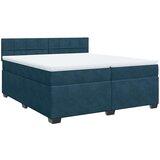Krevet s oprugama i madracem plavi 200x200 cm baršunasti | shoptok.hr