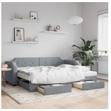 vidaXL Dnevni krevet na razvlačenje svjetlosivi 90 x 200 cm od tkanine | shoptok.hr
