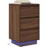 vidaXL Nočna omarica z LED svetili rjavega hrasta 38x34x65 cm | Shoptok.si