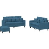 vidaXL 3-dijelni set sofa s jastucima plavi baršunasti | shoptok.hr