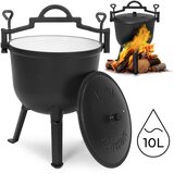 Multi Garden emajlirani kotlić od lijevanog željeza 10 L s postoljem, lovački lonac za logorsku vatru i roštilj | shoptok.hr