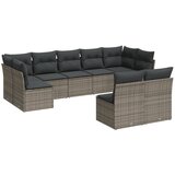  The Living Store Vrtna sedežna garnitura 9-delna z blazinami siv poli ratan - Vrtna Sedežna Garniture, (21450952) | Shoptok.si