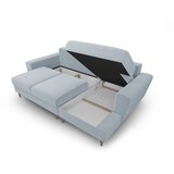 Cosmopolitan Design Svijetlo plava baršunasti sklopiva/s prostorom za odlaganje kutna garnitura (s desnim kutom/s ležaljkom) Kyoto – | shoptok.hr