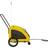 Prikolica za bicikl za ljubimce žuta od tkanine i željeza | shoptok.hr