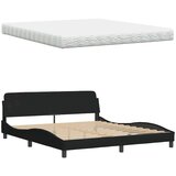 vidaXL Krevet s madracem crni 180x200 cm od tkanine | shoptok.hr