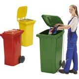 eurokraft pro Smetnjak iz umetne mase, DIN EN 840, prostornina 240 l, ŠxVxG 580 x 1100 x 740 mm, antraciten | Shoptok.si