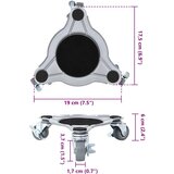 vidaXL Pohištveni valjčki 4 kosi z dvigalom 19 x 17,5 x 6 cm jeklo 1000 kg | Shoptok.si