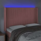  LED posteljno vzglavje roza 147x16x118/128 cm žamet, (20953161) | Shoptok.si