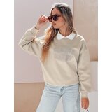 DStreet Bluza damska oversize z nadrukiem HAPIRES cappuccino | shoptok.hr