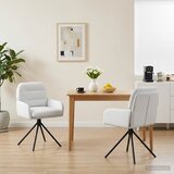 vidaXL Okretne blagovaonske stolice 2 pcs Umjetna koža Bijela | shoptok.hr
