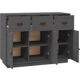  Komoda siva 100 x 40 x 75 cm od masivne borovine | shoptok.hr