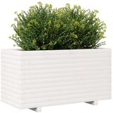  Vrtno cvetlično korito belo 90x40x49,5 cm trdna borovina | Shoptok.si