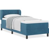  Krevet s Odbojnikom i Madracem Tamnoplavi 80x200 cm Baršun | shoptok.hr