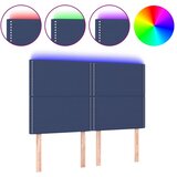 Maison Chic led posteljno vzglavje - vzglavna omarica - nočna omarica modro 144x5x118/128 cm blago, (21708501) Cene