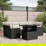 vidaXL 7-dijelni set vrtnih sofa od poliratana s jastucima crni | shoptok.hr