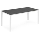 Multi Garden Vrtni stol za 6 osoba 156 × 78 cm, polywood, namještaj za terasu, sivo-bijeli | shoptok.hr