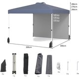 Costway Vrtni paviljon Praznični šotor s stransko steno 3x3 m Siva, (5000157026) | Shoptok.si