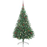 vidaXL Umjetna preddekorirana božićna jelka Zelena 180 cm PVC | Shoptok.si