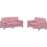  2-dijelni set sofa s jastucima ružičasti baršunasti | shoptok.hr