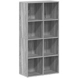  za knjige / komoda siva boja hrasta 66x30x130 cm drveni | shoptok.hr