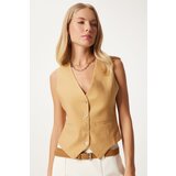 Happiness İstanbul Women's Camel V Neck Stylish Ayrobin Vest Cijene