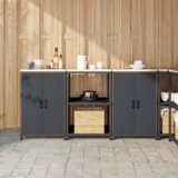 vidaXL Kuhinjski set za pohranu 3 pcs Antracit 180 x 50 x 92 cm | shoptok.hr