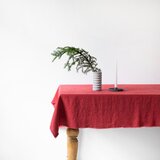 Linen Tales crveni laneni stolnjak Classic, 140 x 140 cm | shoptok.hr