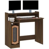 vidaXL radni stol s led svjetlima smeđa boja hrasta 97x45x90 cm drveni | shoptok.hr