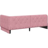 vidaXL Kotna postelja z vzmetnico z vzglavjem Roza 100 x 200 cm Žamet | Shoptok.si