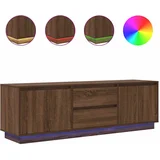 vidaXL TV omarica z LED lučkami rjavi hrast 160,5x41x50 cm, (21829707)
