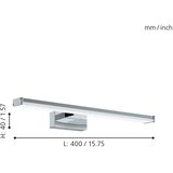 Eglo Pandella 1 zidna/1, led, 7,4w, 900lm, d400, ip44, hrom/bela | Eponuda.com