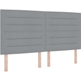  LED Box Spring Krevet Svijetlo siva 200 x 200 cm tkanina | shoptok.hr