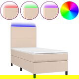  The Living Store Box spring postelja z vzmetnico LED kapučino 80x200cm um. usnje - Box Spring Postelja, (21455861) | Shoptok.si