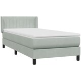 Box spring postelja z vzmetnico Svetlo siva 80x210 cm žamet, (21792401) | Shoptok.si