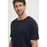 Tommy Hilfiger Kratka majica s primesjo lanu mornarsko modra barva