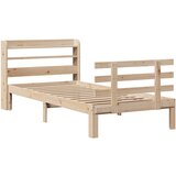 vidaXL Posteljni okvir z vzglavjem bel 75x190 cm trdna borovina, (21304276) Cene