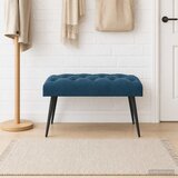  Klupa s gumbastim tkanjem Plava 80 x 40 x 46 cm Baršun | shoptok.hr