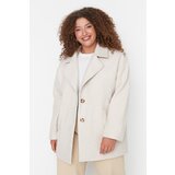 Trendyol Curve Ecru Button Detailed Stamp Woven Coat Cijene